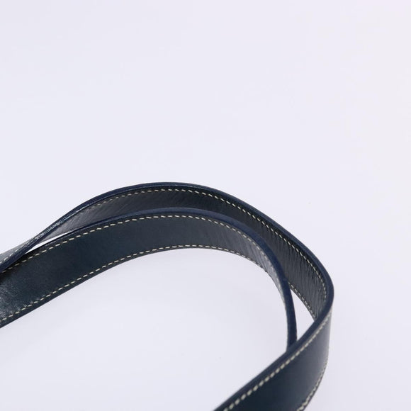 FENDI Zucchino Canvas Tote Bag Navy Silver Auth 139133