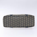 FENDI Zucchino Canvas Tote Bag Navy Silver Auth 139133-5
