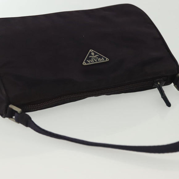 PRADA Accessory Pouch Nylon Purple Silver Auth 139135