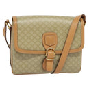 CELINE Macadam Canvas Shoulder Bag Beige Gold Auth 139137-1