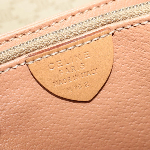 CELINE Macadam Canvas Shoulder Bag Beige Gold Auth 139137