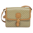 CELINE Macadam Canvas Shoulder Bag Beige Gold Auth 139137-2