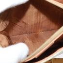 CELINE Macadam Canvas Shoulder Bag Beige Gold Auth 139137-21