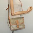 CELINE Macadam Canvas Shoulder Bag Beige Gold Auth 139137-23