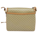 CELINE Macadam Canvas Shoulder Bag Beige Gold Auth 139137-3