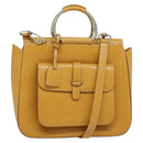 GUCCI Hand Bag Leather 2way Beige Silver 000 2058 03075 Auth 139141-1