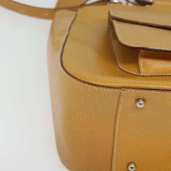 GUCCI Hand Bag Leather 2way Beige Silver 000 2058 03075 Auth 139141