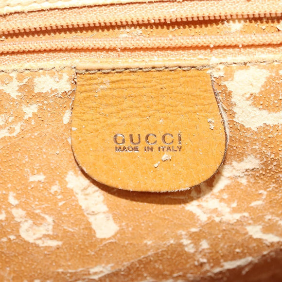 GUCCI Hand Bag Leather 2way Beige Silver 000 2058 03075 Auth 139141