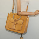 GUCCI Hand Bag Leather 2way Beige Silver 000 2058 03075 Auth 139141-22