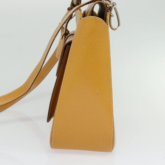 GUCCI Hand Bag Leather 2way Beige Silver 000 2058 03075 Auth 139141