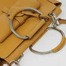 GUCCI Hand Bag Leather 2way Beige Silver 000 2058 03075 Auth 139141-6