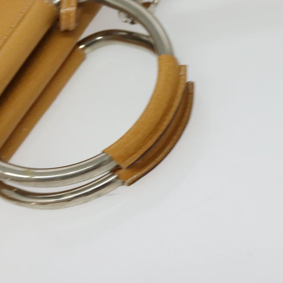 GUCCI Hand Bag Leather 2way Beige Silver 000 2058 03075 Auth 139141