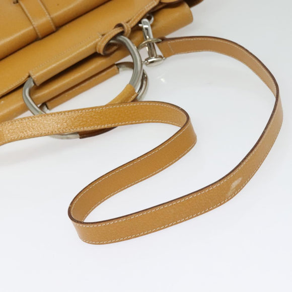 GUCCI Hand Bag Leather 2way Beige Silver 000 2058 03075 Auth 139141