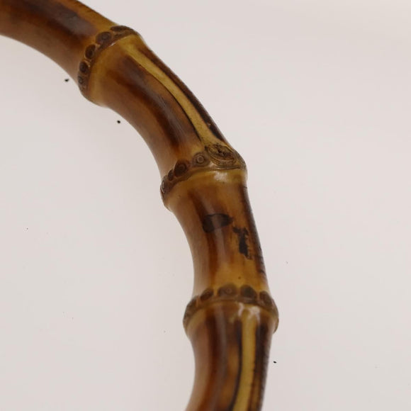 GUCCI Bamboo Shoulder Bag Leather 2way Black Gold 001 1998 1577 Auth 139142