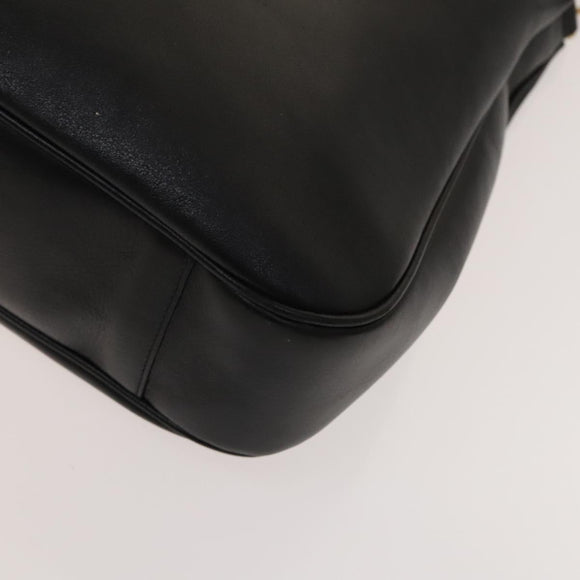 GUCCI Bamboo Shoulder Bag Leather 2way Black Gold 001 1998 1577 Auth 139142