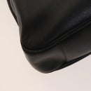 GUCCI Bamboo Shoulder Bag Leather 2way Black Gold 001 1998 1577 Auth 139142-16