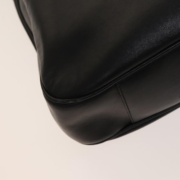 GUCCI Bamboo Shoulder Bag Leather 2way Black Gold 001 1998 1577 Auth 139142