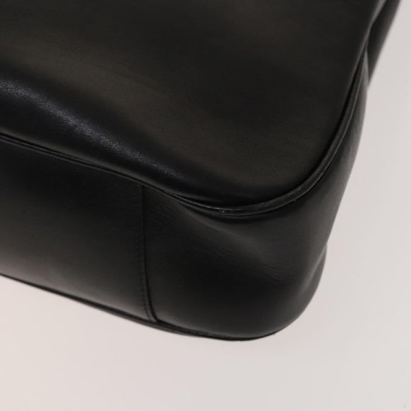 GUCCI Bamboo Shoulder Bag Leather 2way Black Gold 001 1998 1577 Auth 139142