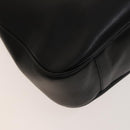 GUCCI Bamboo Shoulder Bag Leather 2way Black Gold 001 1998 1577 Auth 139142-18