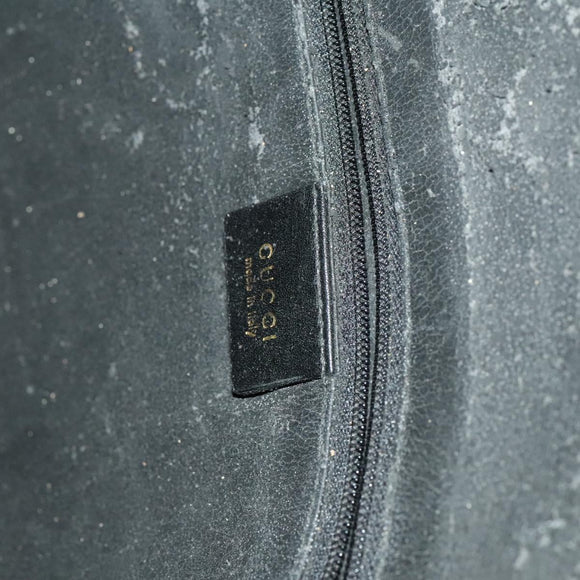 GUCCI Bamboo Shoulder Bag Leather 2way Black Gold 001 1998 1577 Auth 139142