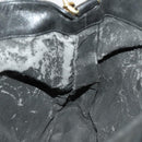 GUCCI Bamboo Shoulder Bag Leather 2way Black Gold 001 1998 1577 Auth 139142-11