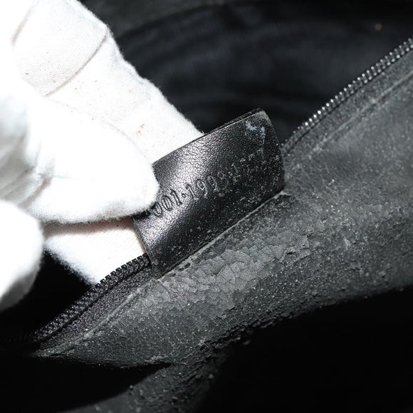 GUCCI Bamboo Shoulder Bag Leather 2way Black Gold 001 1998 1577 Auth 139142