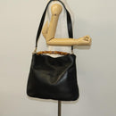 GUCCI Bamboo Shoulder Bag Leather 2way Black Gold 001 1998 1577 Auth 139142-22