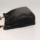GUCCI Bamboo Shoulder Bag Leather 2way Black Gold 001 1998 1577 Auth 139142-4