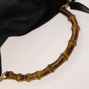 GUCCI Bamboo Shoulder Bag Leather 2way Black Gold 001 1998 1577 Auth 139142-8