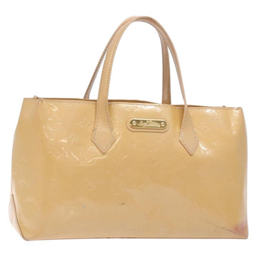 LOUIS VUITTON Vernis Wilshire PM Hand Bag Rose Flow Lantern M91642 Auth 139144