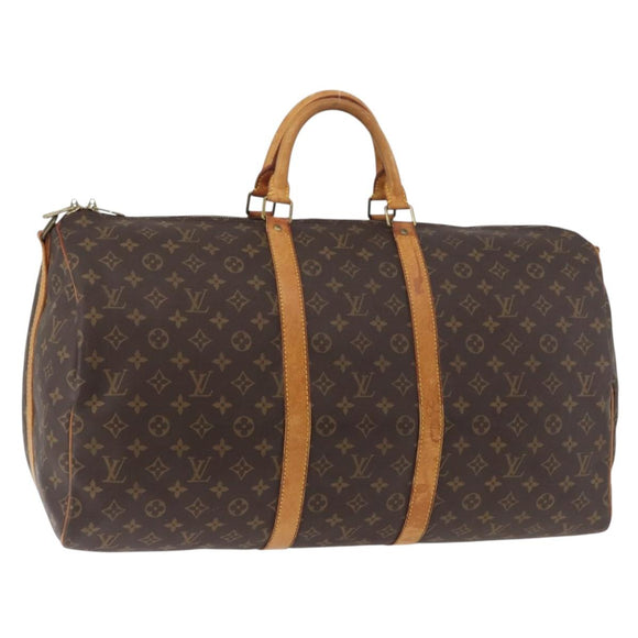 LOUIS VUITTON Monogram Keepall Bandouliere 55 Boston Bag M41414 LV Auth 139148