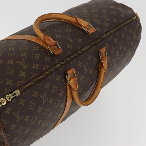 LOUIS VUITTON Monogram Keepall Bandouliere 55 Boston Bag M41414 LV Auth 139148
