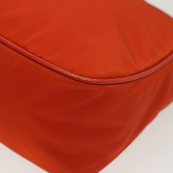 PRADA Shoulder Bag Nylon Orange Silver Auth 139153