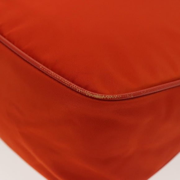 PRADA Shoulder Bag Nylon Orange Silver Auth 139153