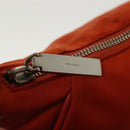 PRADA Shoulder Bag Nylon Orange Silver Auth 139153-10
