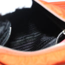 PRADA Shoulder Bag Nylon Orange Silver Auth 139153-21