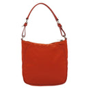 PRADA Shoulder Bag Nylon Orange Silver Auth 139153-2