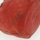 CHANEL Matelasse Chain Shoulder Bag Lamb Skin Orange Gold CC Auth 139155-10