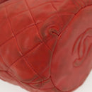 CHANEL Matelasse Chain Shoulder Bag Lamb Skin Orange Gold CC Auth 139155-12