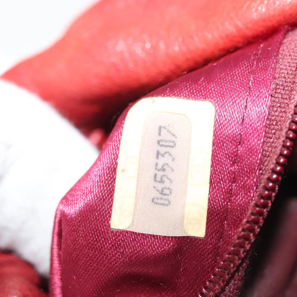 CHANEL Matelasse Chain Shoulder Bag Lamb Skin Orange Gold CC Auth 139155