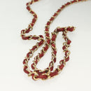 CHANEL Matelasse Chain Shoulder Bag Lamb Skin Orange Gold CC Auth 139155-7