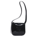GUCCI Interlocking Shoulder Bag Enamel Black Silver 007 2113 0250 Auth 139156-1