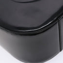 GUCCI Interlocking Shoulder Bag Enamel Black Silver 007 2113 0250 Auth 139156-11