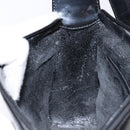 GUCCI Interlocking Shoulder Bag Enamel Black Silver 007 2113 0250 Auth 139156-18