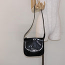 GUCCI Interlocking Shoulder Bag Enamel Black Silver 007 2113 0250 Auth 139156-21