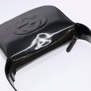 GUCCI Interlocking Shoulder Bag Enamel Black Silver 007 2113 0250 Auth 139156-6