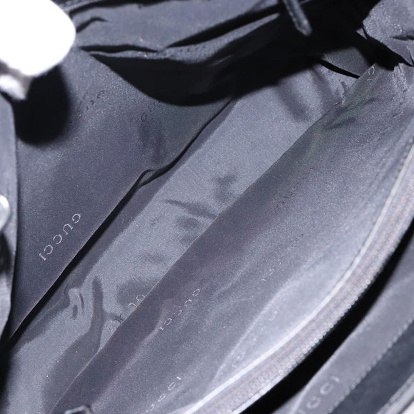 GUCCI Hand Bag Nylon 2way Black Silver 002 1028 2684 Auth 139157