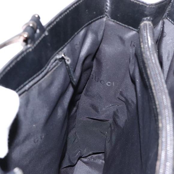 GUCCI Hand Bag Nylon 2way Black Silver 002 1028 2684 Auth 139157