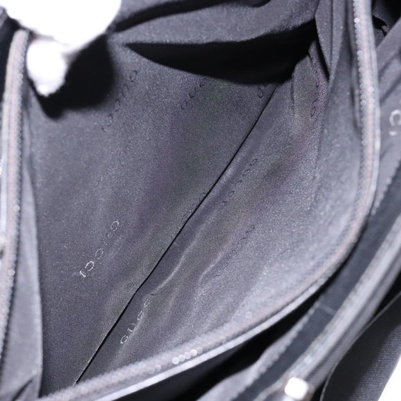 GUCCI Hand Bag Nylon 2way Black Silver 002 1028 2684 Auth 139157