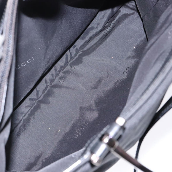 GUCCI Hand Bag Nylon 2way Black Silver 002 1028 2684 Auth 139157